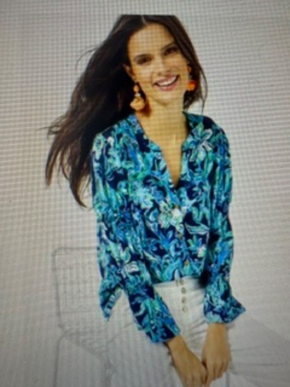 Like new! Lilly Pulitzer Maritza in High Tide Navy Take It Or Leaf It, M, $138